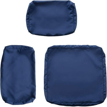 Kinbor 7 Pcs Outdoor Patio Wicker Sofa Chair Washable Cushions Pillow Replacement Covers for Seat and Back, Dark Blue