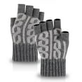 thumbnail image 1 of Guantes para hombre y mujer, de color liso, de medio dedo, para exteriores, sin dedos, de lana gruesa, informales, de moda, con parte superior acrílica., 1 of 5
