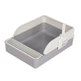 thumbnail image 3 of lionlar Cat Litter Box Litter Pan Potty Toilet with Spoon Portable Removable Splashproof Gray L, 3 of 9
