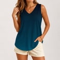 thumbnail image 4 of Avirosel Women's Plus Size Tank Tops V Neck Casual Lightweight Sleeveless Loose Fit Tunic Blouse for Summer Blue, 4 of 8