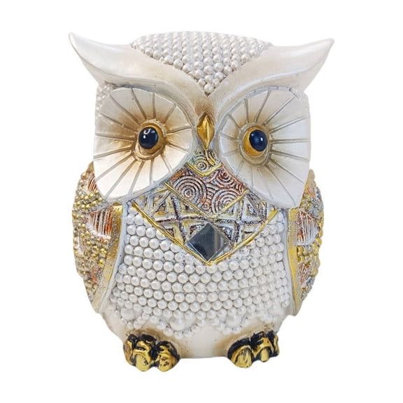 Owl Decorations for Home Small Owl Figurines Shelf Decor Home Office Living Room Decorations Birthday Gifts White