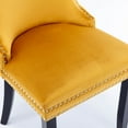 thumbnail image 4 of Modern Velvet Upholstered Dining Chairs with Back Button Nailhead Trim Accent Side Chairs with Wood Legs for Kitchen Dining Room(Gold,Set of 2), 4 of 8