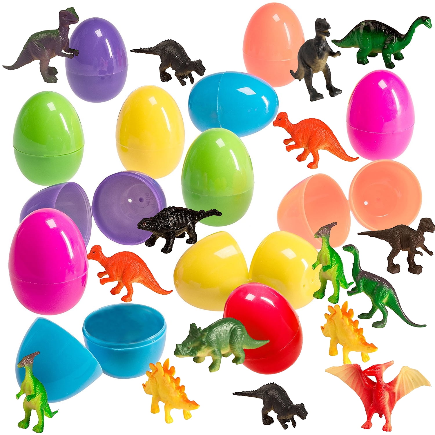 36 Assorted Toy Filled Easter Eggs With A KidFriendly Dinosaur