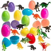 36 Assorted Toy Filled Easter Eggs With A Kid-Friendly Dinosaur Figurine Surprise - Bright Colors And Adorable Designs - Perfect For Egg Hunts, Goodie Bags, Homework Rewards, And Party Favors!
