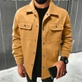 thumbnail image 4 of Riecok Cargo Jacket Men Long Sleeve Button down Coats Lapel Collar Jackets Casual Fall Outerwear with Pocket 2XL, 4 of 8