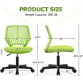 thumbnail image 3 of Songqin Kids Cute Desk Chair Armless Small Computer Chair with Lumbar Support for Teens Low-Back Bedroom School, Green, 3 of 11