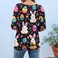 thumbnail image 5 of ZVAVZ Easter 3/4 Sleeve Shirts for Women Easter Day Crewneck Basic T-Shirts Funny Bunny Rabbit Eggs Graphic Tees Black,XXL, 5 of 7