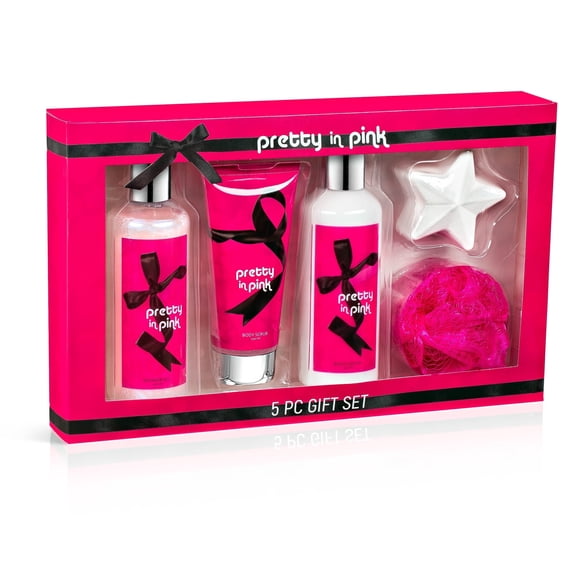 Pretty in Pink Aromatherapy Bath and Body Gift Set for Women, Luxury Spa Shower Set, Relaxing Self Care Skincare Gift Valentines Gift