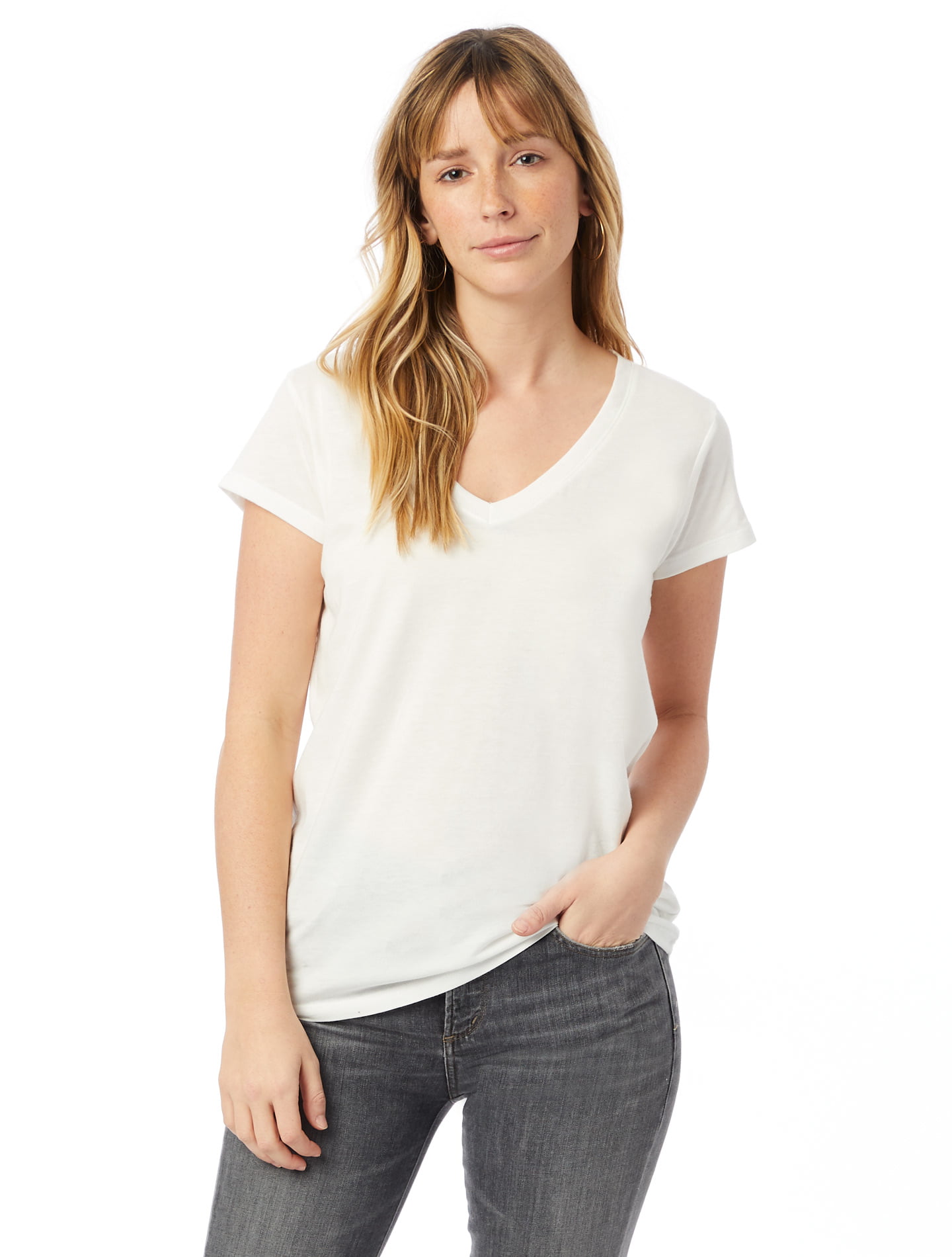 Alternative Apparel 2840 Women's Cotton Modal V-Neck T-Shirt - Walmart.com