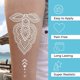 thumbnail image 4 of 10 hojas de pegatinas de tatuaje temporales blancas, patrón de encaje, tatuajes temporales para mujeres, maquillaje de boda, 4 of 5