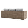 thumbnail image 4 of Lounge Sofa, Grey Gray, Rattan, Wicker, Outdoor Patio Balcony Cafe Bistro Garden Hospitality Restaurant, Modern Contemporary HB34596, 4 of 9