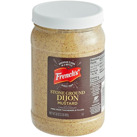 French's Stone Ground Dijon Mustard 32 oz. Jar - 6/Case
