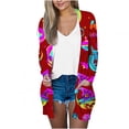 thumbnail image 2 of WXLWZYWL Womens Halloween Cardigan Plus Size Open Front Lightweight Pumkin Bat Spide Web Ghost Witch Print Blouse Cute Spooky Pattern Cardigans, 2 of 6