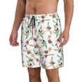 thumbnail image 2 of Naloa Pretty Floral With Leaves Men's Beach Shorts, Surfing shorts, Swim trunks, Quick Dry Swim Trunks for Surfing Beach Fun - Large, 2 of 9