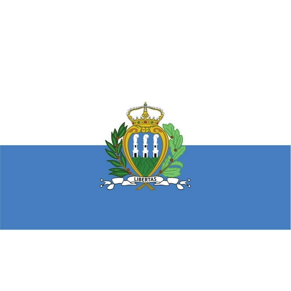 2-Pack San Marino Flag Decal Sticker | 5-Inches By 3-Inches | Laminated Vinyl Decal | PDS522