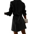 thumbnail image 3 of DYMADE Womens Long Sleeve Buttons Down Solid Blouses Office Ladies Shirt Dress, 3 of 4
