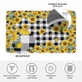 thumbnail image 4 of Yellow Sunflower Doormat Outdoor Entrance 24"x36", Summer Bee Floral Black White Plaid Absorb Moisture Dirt Door Mats, Non-Slip Rubber Backing Floor Mats Indoor, Low-Profile Front Door Rugs, 4 of 9