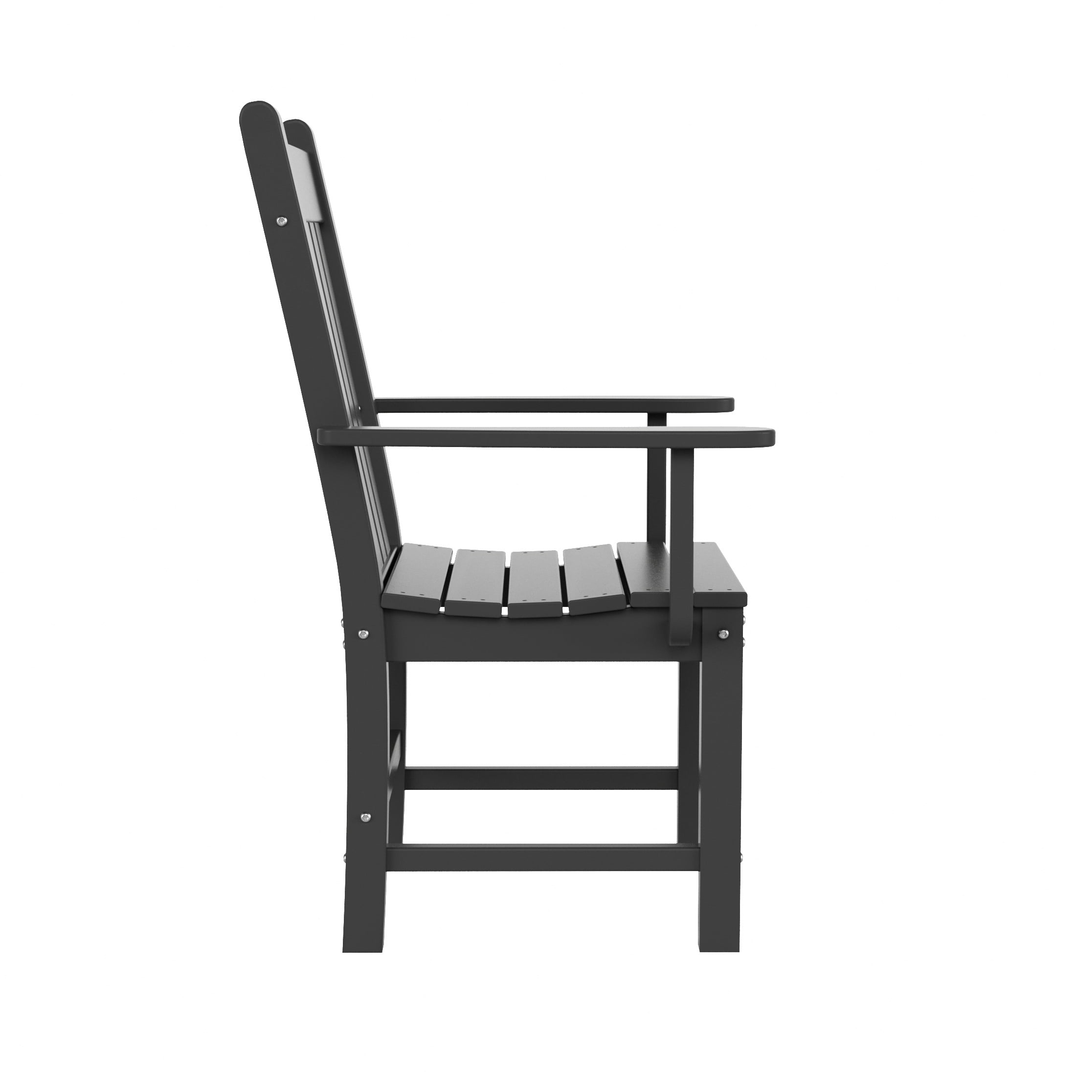 WestinTrends Malibu 7 Piece Outdoor Dining Set, All Weather Poly Lumber Patio Table and Chairs Furniture Set, 71" Trestle Dining Table with Umbrella Hole and 6 Arm Chairs, Gray