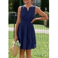 thumbnail image 4 of PRETTYGARDEN Women's Summer Dresses Sleeveless V Neck Eyelet Hollow Out Swing A Line Beach Vacation Sun Dress, 4 of 10