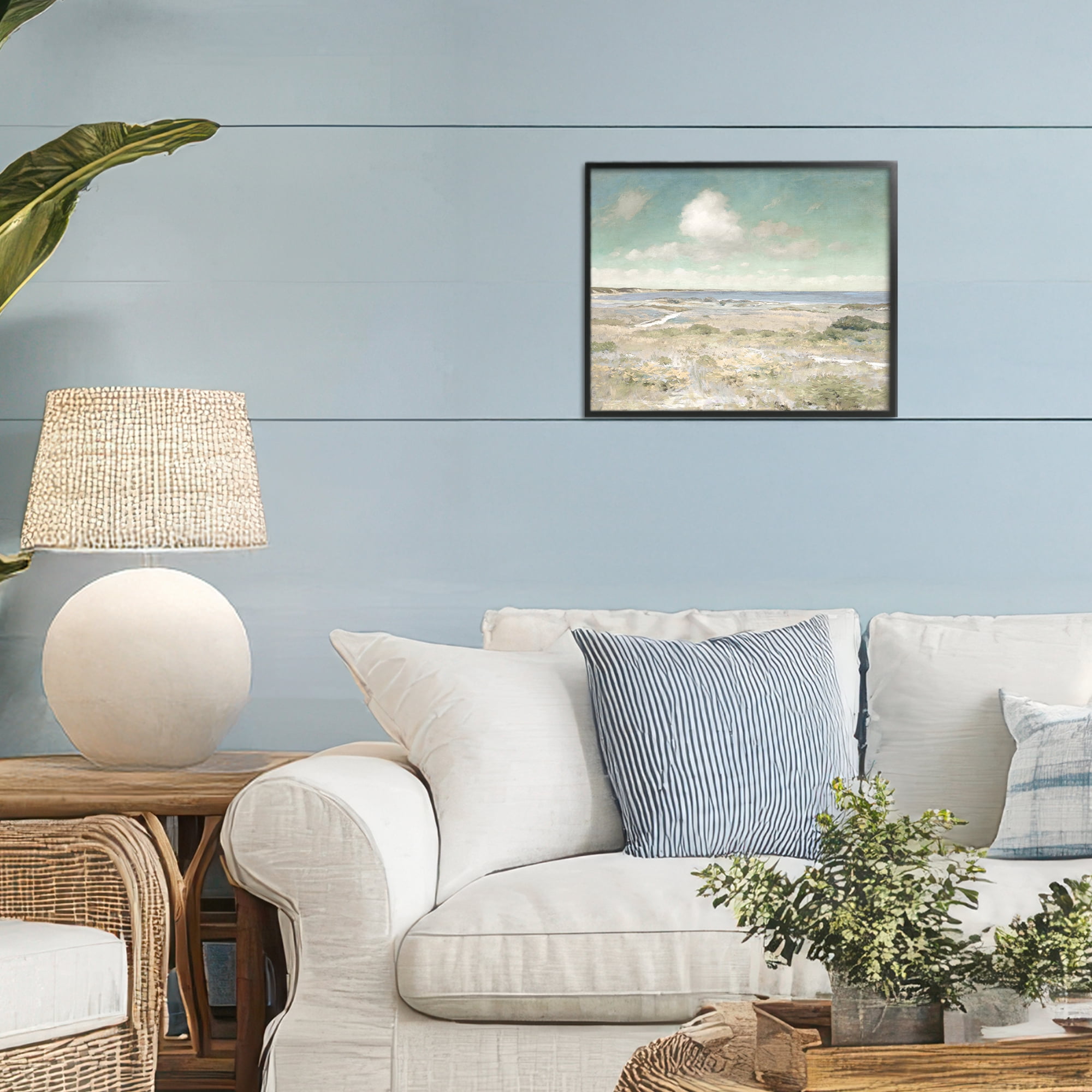 Stupell Industries Water View with Clouds Black Framed Giclee Art, design by Christy McKee