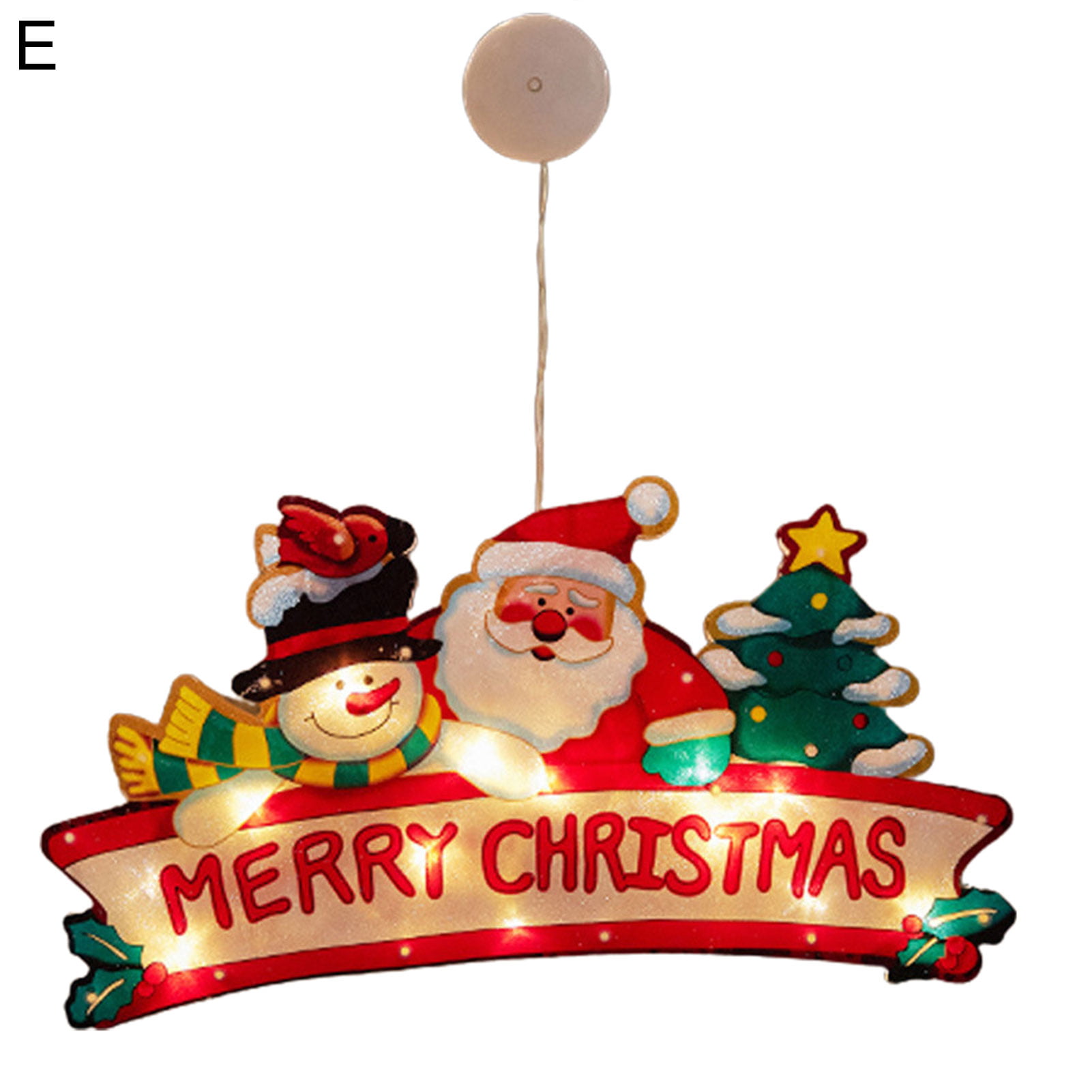 Year Suction Cup Christmas Fairy Lights Window Hanging Lights Santa Claus Led 