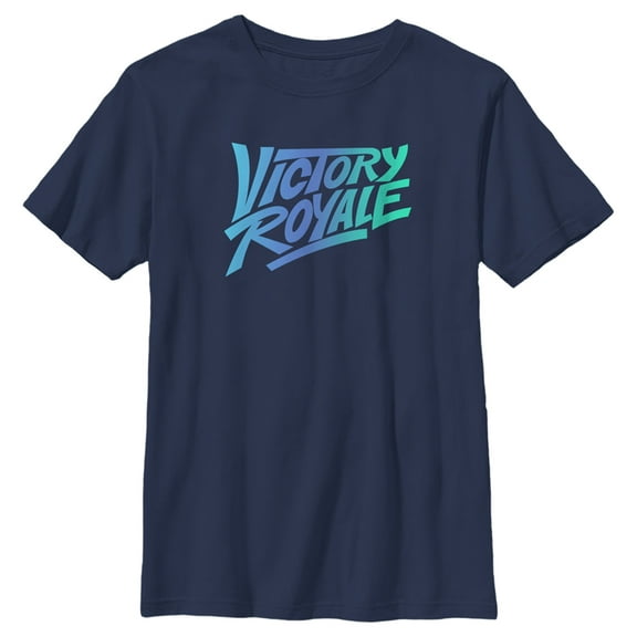 Boy's Fortnite Victory Royale Gradient Logo Graphic Tee Navy Blue Medium