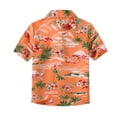 thumbnail image 2 of SSLR Big Boys Flamingos Hawaiian Shirt Button Down Shirt Short Sleeve Luau Shirt for Kids, 2 of 8