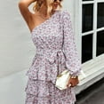 thumbnail image 4 of Vestido de mujer con hombros caídos, manga larga, estampado floral de una pieza para todas las estaciones, 4 of 8