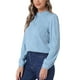 thumbnail image 4 of Blusa de Negocios con Volantes Inspire Chic para Mujer, Manga Larga, Cuello Mock, Casual, Oficina, Azul, XS, 4 of 6