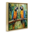 thumbnail image 2 of Stupell Industries Coastal Two Macaws Among Foliage Gold Floating Frame Canvas Art, 25 x 25, by Petals Prints Design, 2 of 8