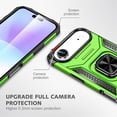 thumbnail image 6 of Hotpom for iPhone Air Case Dual Layer Rugged Shockproof Protection with 360° Rotating Stand and Car Mount Capability, Mobile Security Travel Accessory, Green, 6 of 7