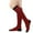 18# Deep Red, variant on Womens Striped Knee High Socks Girls Funny Novelty Athletic Colorful Stripe Cute Stockings Tube Socks Army Green One Size