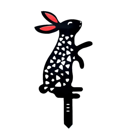 Utoimkio Easter Decorations Indoor Easter Bunny Card Acrylic Hollow Card Garden Courtyard Display Decoration Easter Decor