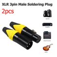 thumbnail image 4 of 1 Pair XLR 3Pin Male Female DIY Audio Cable Connectors Solder Plug (Green), 4 of 8