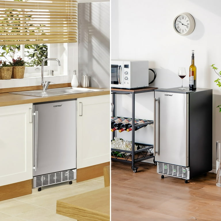 Costway Built in Ice Maker Free Standing Under Counter Machine 80lbs Day w Light