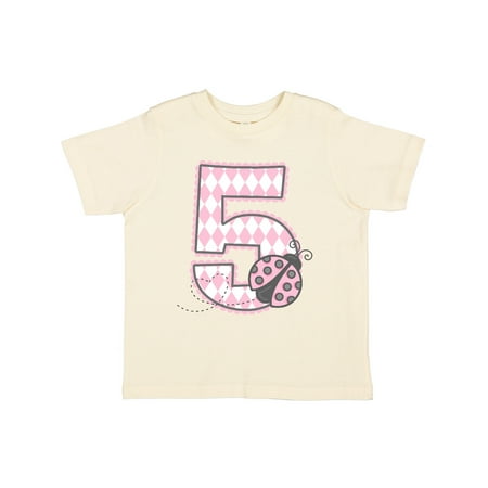 

Inktastic Pink Ladybug 5th Birthday Gift Toddler Toddler Girl T-Shirt