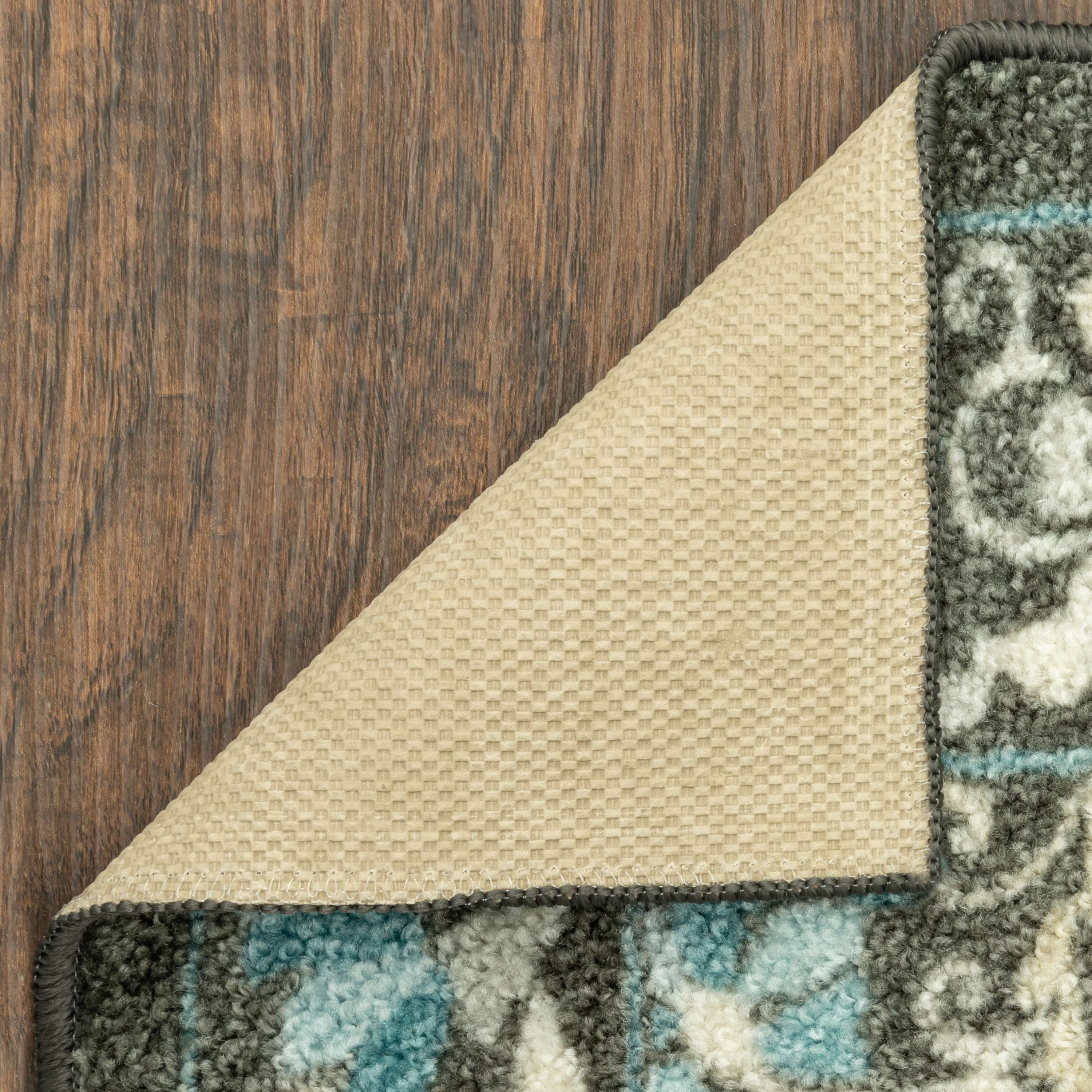 (2 pack) Mainstays Bright Persian Medallion Gray Blue Indoor Area Rug, 4'x5'4"