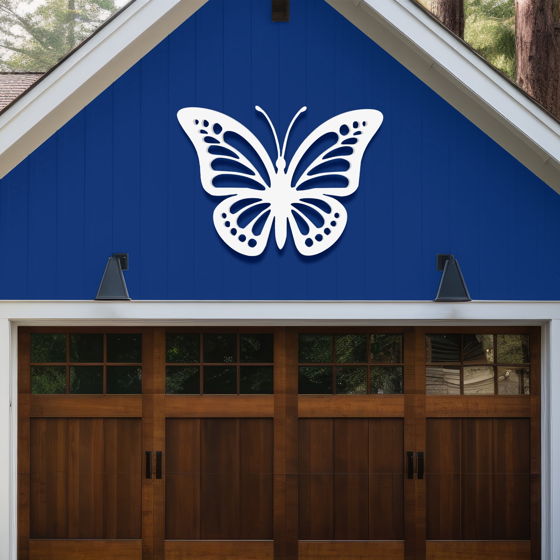 JennyGems Outdoor Butterfly Wall Decor – PVC Butterfly Hanging Sculpture for Garden Yard, Patio, Shed, Fence, Balcony, Weatherproof Inside Outside Sign, 4 Foot