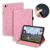 Dteck for Kindle Fire Max 11 Case (13th Generation, 2023 Release) 11 Inch, Slim Embossed PU Leather Folio Flip Cover with Card Holder Anti-Slip Multi-Angle Stand, Pink