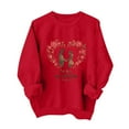 thumbnail image 2 of BLTIBY Valentine Shirts for Women Love Heart Sweater Casual Crewneck Long Sleeve Pullover Sweatshirts Valentines the Day Tops Red L, 2 of 6