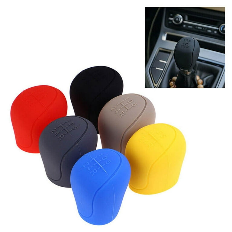 Manual 6-Speed Car Silicone Gear Shift Knob Cover Gear Stick Cover Protector, Black