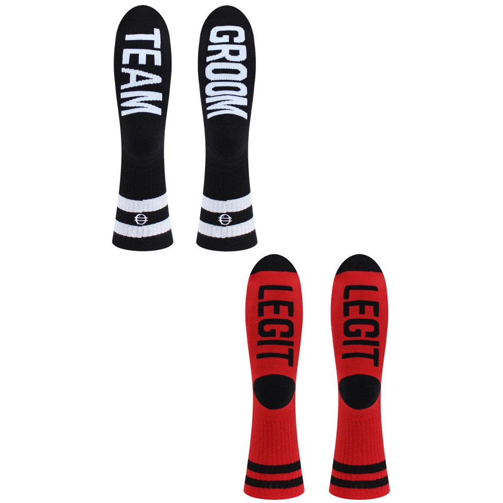 Expressions by Sock Talk Men's Team Groom & Legit Crew Socks, 2Pack