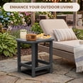 thumbnail image 4 of LOYALICE HDPE Indoor & Outdoor Side Table – Weatherproof, Multi-Use End Table with Curved Edge for Patio, Bedroom & Living Room, Gray, 4 of 7