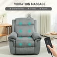 thumbnail image 4 of HOMCOM Fauteuil Inclinable Manuel avec 8 Massages par Vibration, Poches Latérales, Gris, 4 of 10