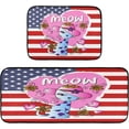thumbnail image 3 of SKYSONIC Meow Cat Love Kitchen Mats and Rugs Floral American Flag Floor Runner Area Rug Washable Carpet Perfect for Living Room Bedroom Entryway,19.7"x27.6"+19.7"x47.2", 3 of 7