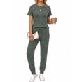 thumbnail image 2 of MOYIKO Two Piece Lounge Sets for Women Summer Outfits Crew Neck Short Sleeve Tops Long Pants Matching Sets Travel Vacation Trendy Clothes, 2 of 7