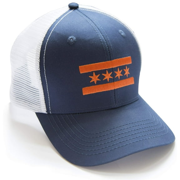 Orange Chicago Flag Hat Men and Women – Snapback Trucker Baseball Cap by International Tie
