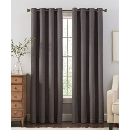 REINA GROMMET120 INCH WINDOW CURTAIN PANEL IN BLACK/SILVER