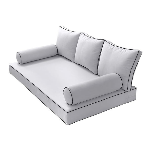 Style3 Full Size 6pc Contrast Pipe Outdoor Daybed Matress Bolster Pillow Fitted Sheet Cover Only Ad105 Com Style3 Full Size 6pc Contrast Pipe, Full Size Sofa Bed Fitted Sheet