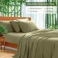 thumbnail image 4 of SONORO KATE 6 Pieces Bamboo Bed Sheets Set, Luxury Rayon Derived - Deep Pockets - Wrinkle Free - Extremely Soft, King, Sage Green, 4 of 6
